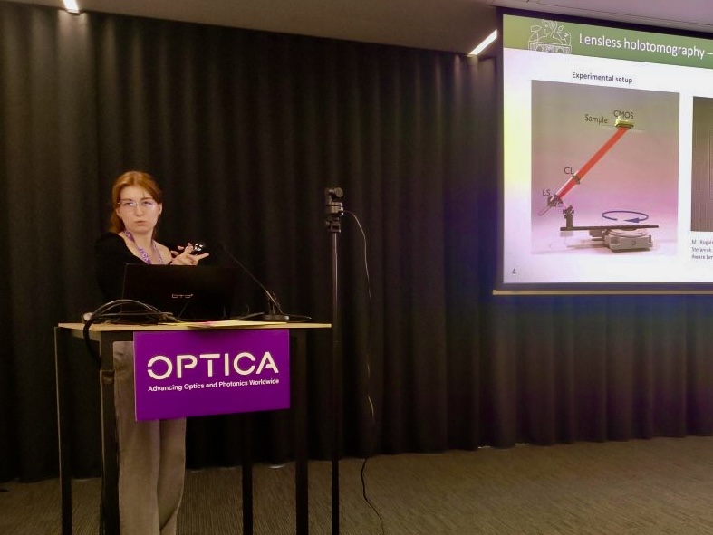Julia delivering her talk